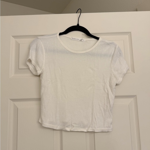 Altar'd State Cream Ribbed Top - Picture 1 of 4